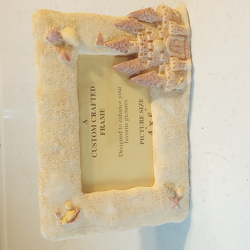 Beachcombers International Sand Castle & Shells Tan & Cream Tabletop Photo Frame